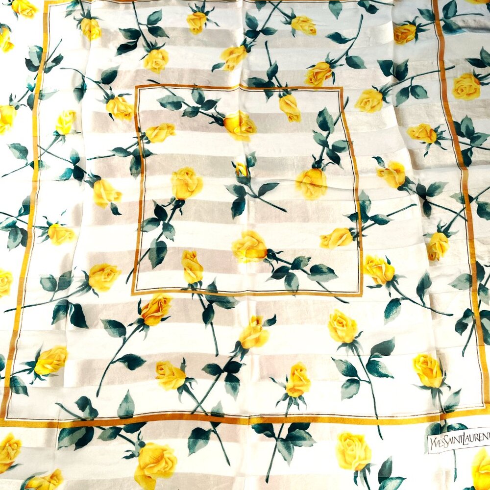 Vintage Yves Saint Laurent Silk Chiffon Scarf - Picture 2 of 12
